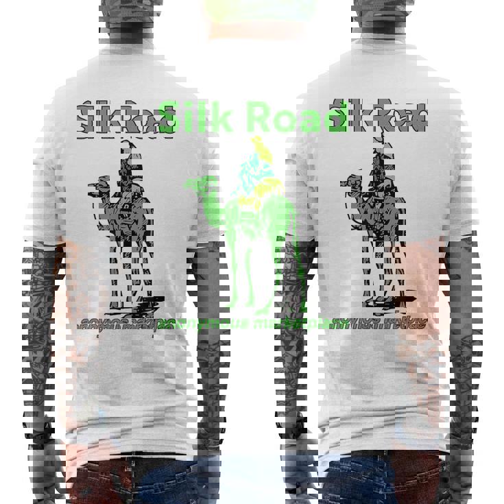 Silk Road 匿名マーケットプレイス キャメル ダークウェブ 暗号 Btc メンズTシャツ バックプリント