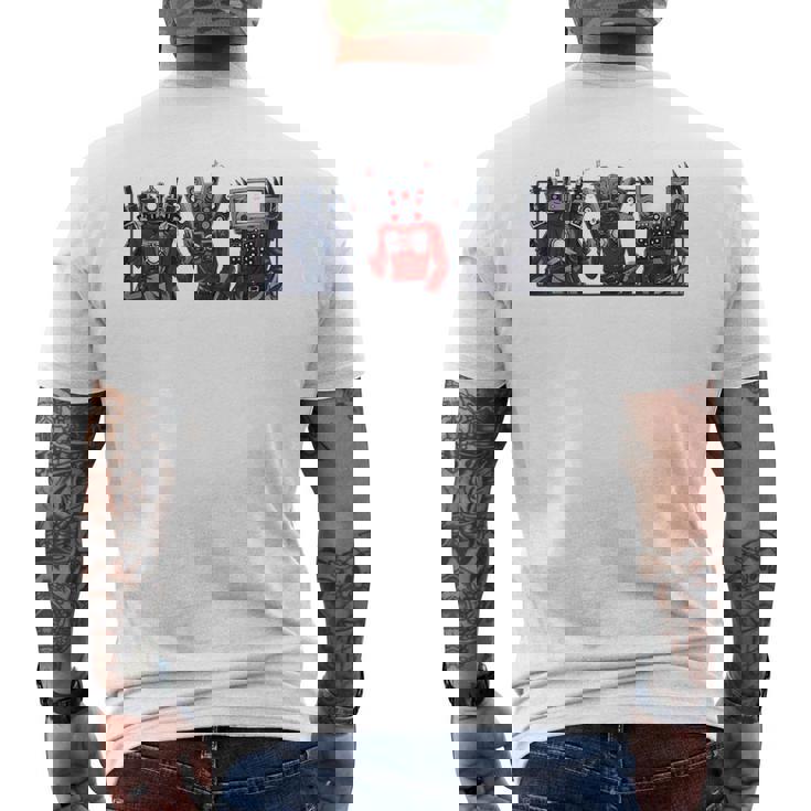 Skibidi トイレスピーカーマン カメラマン トイレ テレビマン メンズTシャツ バックプリント