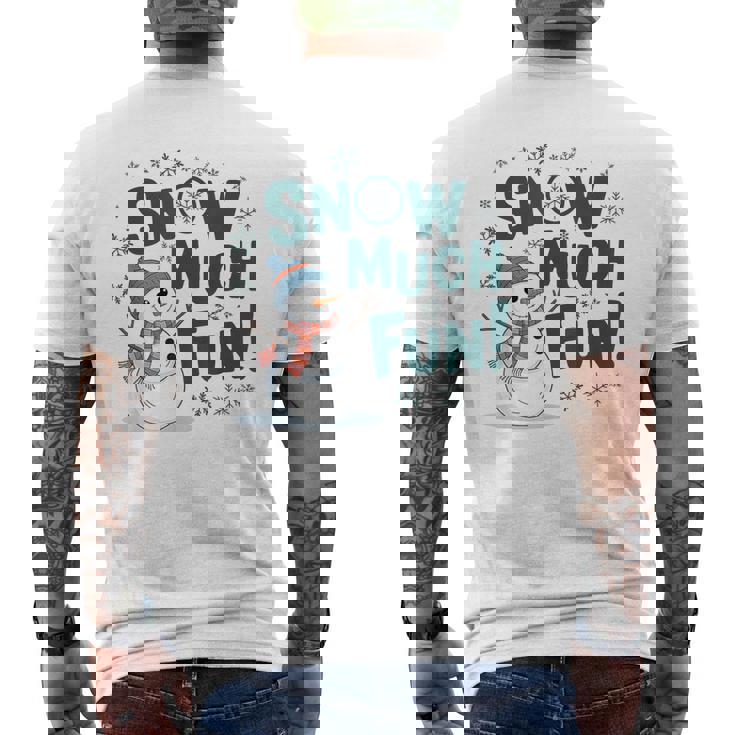 Snow Much Fun 冬 雪だるま おもしろい クリスマス キッズ レディース メンズ メンズTシャツ バックプリント