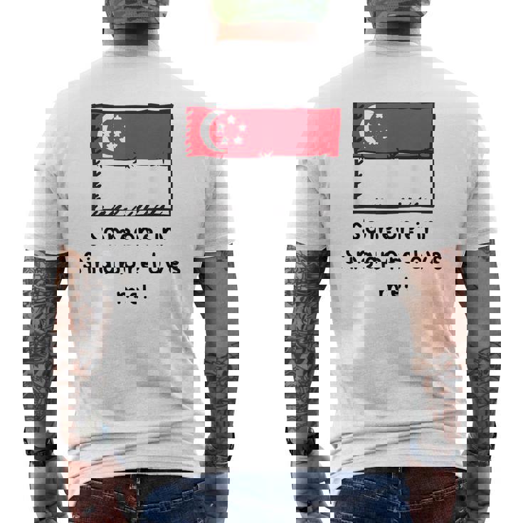 Someone Iningapore Loves Me シンガポール国旗 メンズTシャツ バックプリント