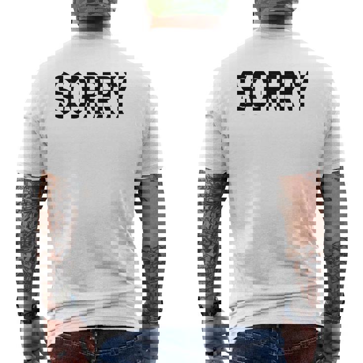 Sorry Das Icho Groß メンズTシャツ バックプリント