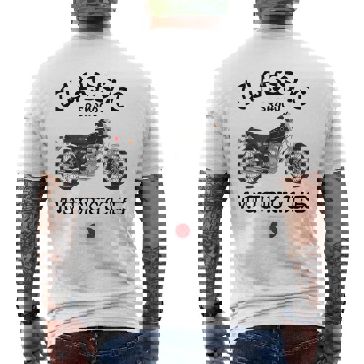 Sr400 ブラックスポーク クラシックバイク モーターサイクリスト オートバイ メンズTシャツ バックプリント