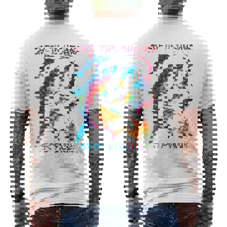 Stop Finning ジンベエザメ シュモクザメサメの種類タイダイ 長袖tシャツ メンズTシャツ バックプリント