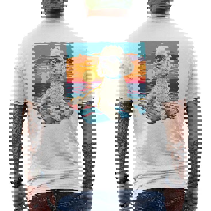 Sunny Day Doggy グラフィックデザイン ビーチレディ 子犬 長袖tシャツ メンズTシャツ バックプリント