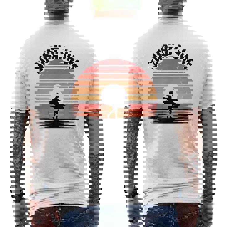 Sunseturf サーフボード ビンテージサーフィン サーファー用 メンズTシャツ バックプリント
