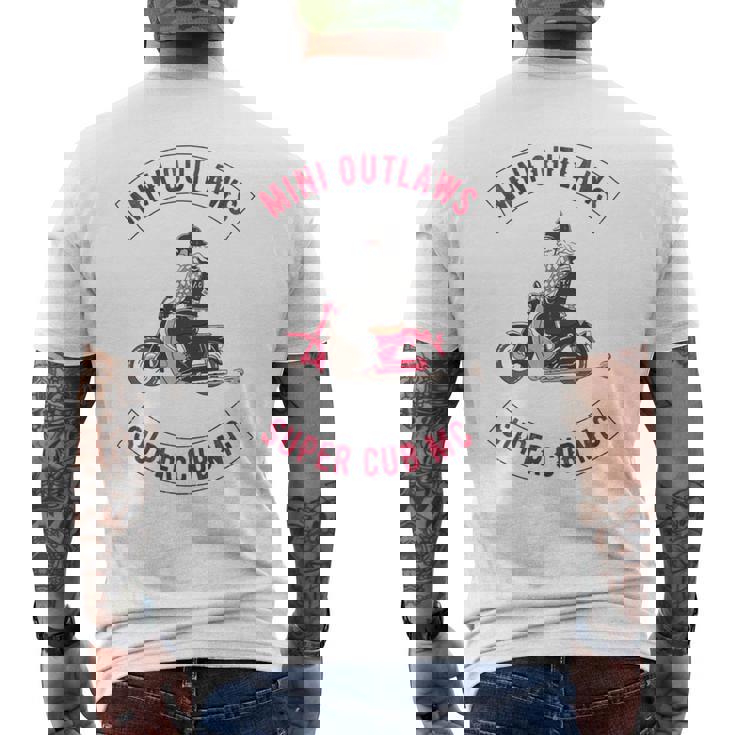 Super Cub スーパーカブ ミニモト 面白 ふざけ ネタ おもしろ バイク アウトロー バイカーギャング 長袖tシャツ メンズTシャツ バックプリント