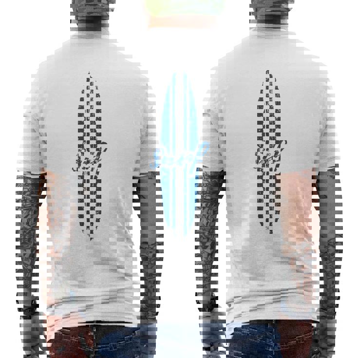 Surf サーフ サーフィン サーフボード サーファー波に乗る ヴィンテージ レトロ メンズTシャツ バックプリント