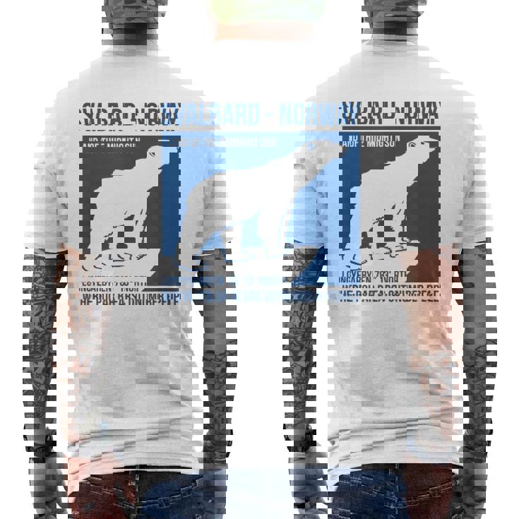 Svalbard ノルウェー ポーラーベア ロングイヤービーン スピッツベルゲン オーロラ メンズTシャツ バックプリント