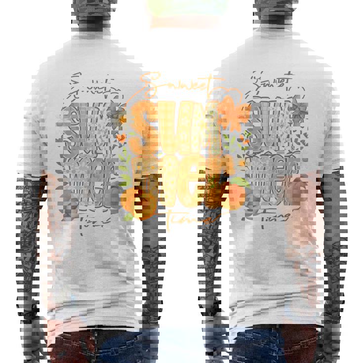 Sweetummer Time 鮮やかなフローラルピーチ 長袖tシャツ メンズTシャツ バックプリント