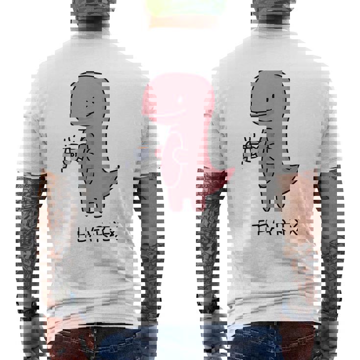 Tea Rex ユーモラスパン。 メンズTシャツ バックプリント