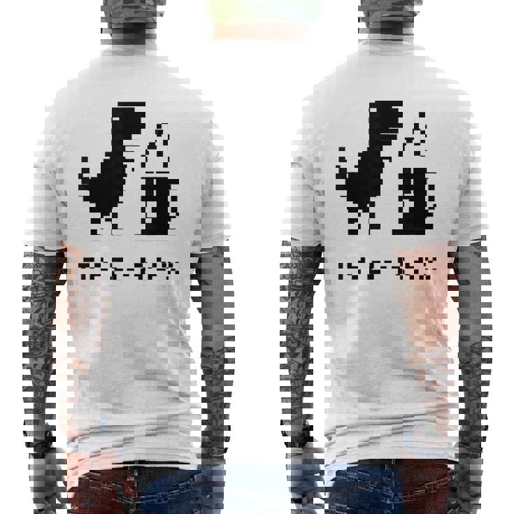 Tea Rex Pixel 8ビットゲーム恐竜 メンズTシャツ バックプリント