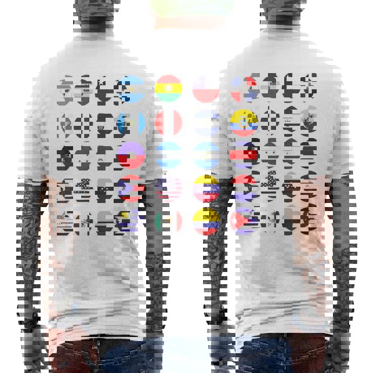 Todas Banderas Latinoamericanas Países Banderas Latinoamerica Camiseta Hombre Estampado Espalda