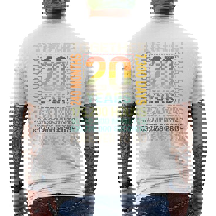 Together 20 Years Forever To Go 結婚20周年記念 メンズTシャツ バックプリント