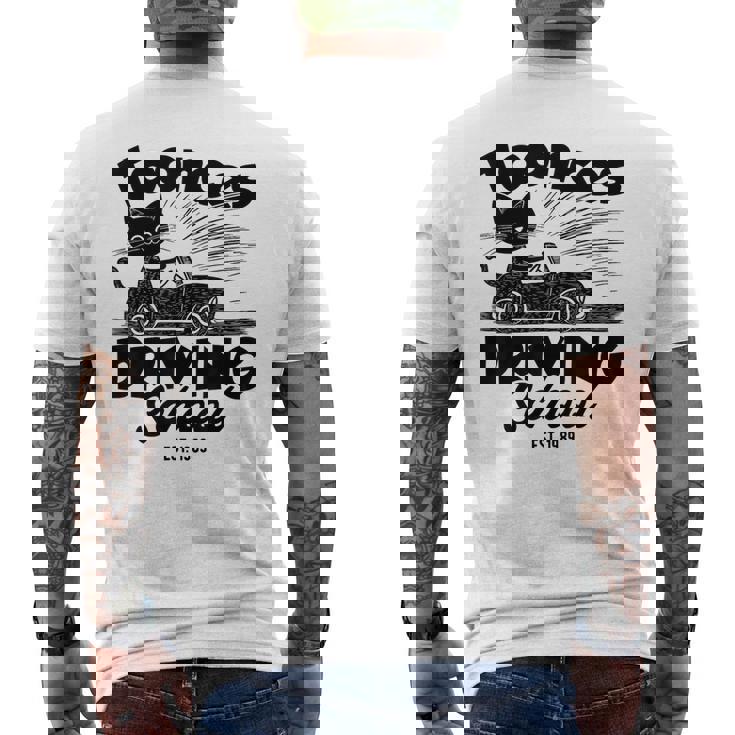 Toonces 自動車教習所 エスト 伝説の運転 猫 面白い メンズTシャツ バックプリント