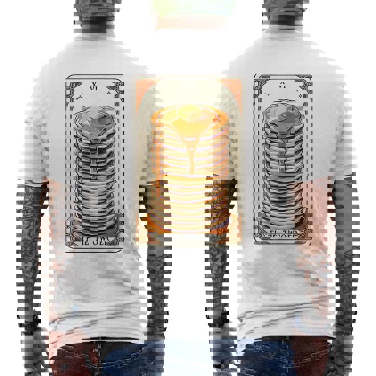 The Tower タロットカード パンケーキタワー 面白いパンケーキ メンズTシャツ バックプリント