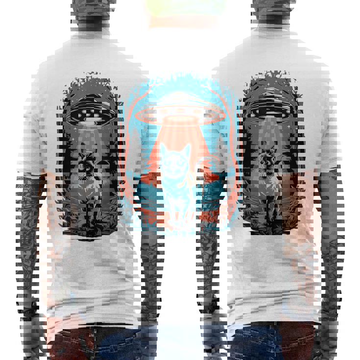 Ufo 猫誘拐 星空の下で メンズTシャツ バックプリント