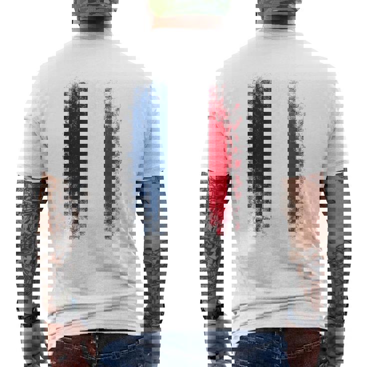 Vintage France Distressed Flag Illustration Graphic s メンズTシャツ バックプリント