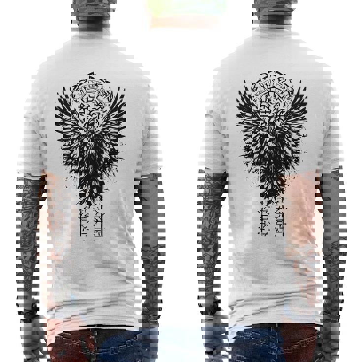 Walhalla Raven Odins ルーンズ ノルディック コンパス バイキング 長袖tシャツ メンズTシャツ バックプリント