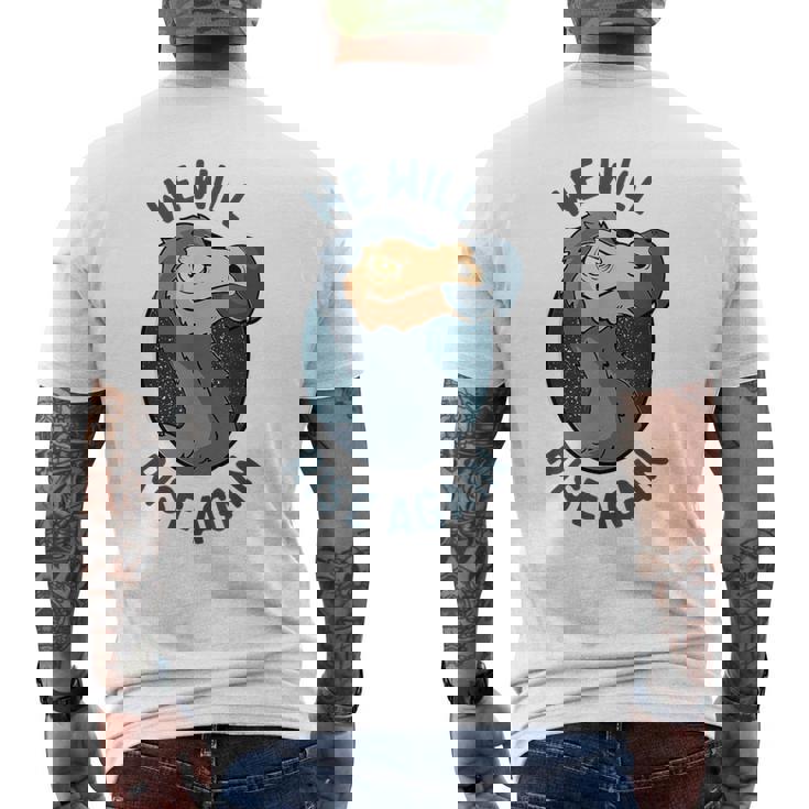 We Will Rise Again 絶滅した飛べないドードー メンズTシャツ バックプリント