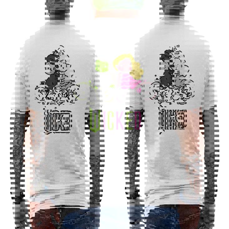 Wicked Elphaba & Glinda Together 遊び心のある漫画スタイル メンズTシャツ バックプリント