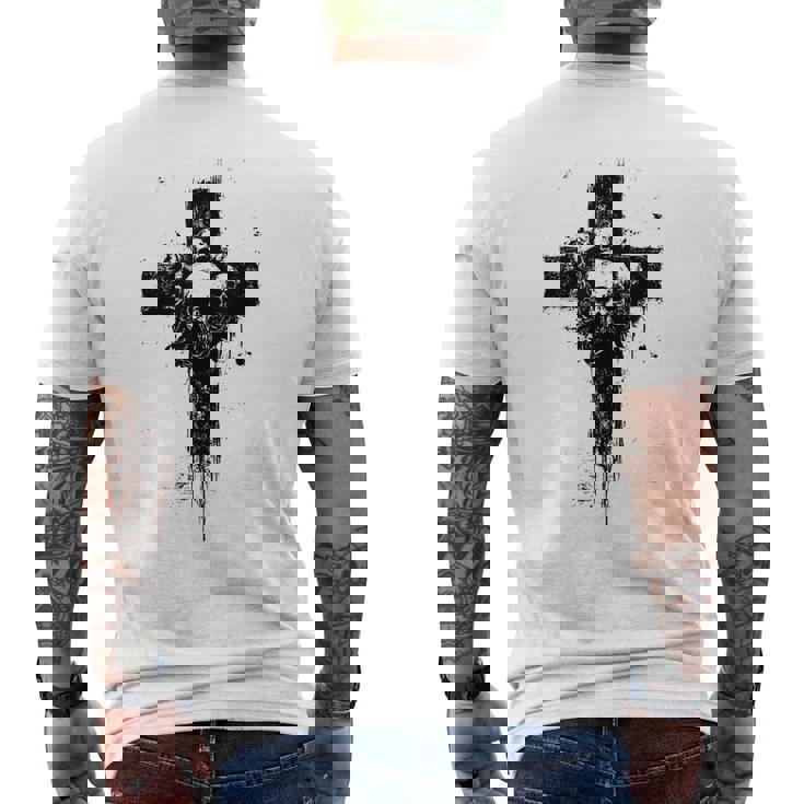 Witchyibes クロス ゴシック 美的 オカルトアート メンズTシャツ バックプリント