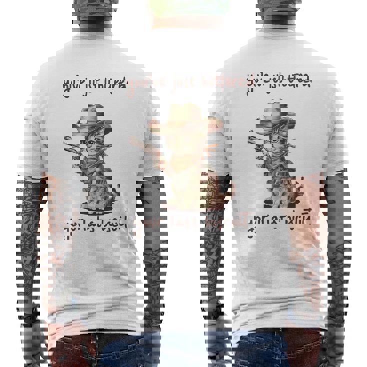 You 'Ve Just Buttered Your Last Biscuit Meow Cowboy Cat Meme 長袖tシャツ メンズTシャツ バックプリント