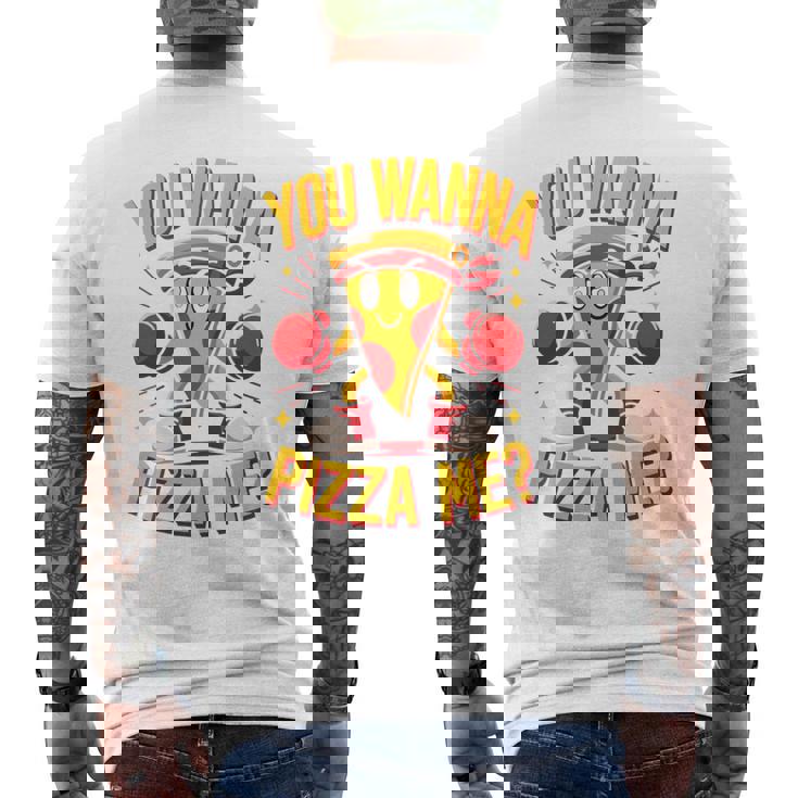 You Wanna Pizza Me 面白い ファイター ピザ愛好家 ファーストフード しゃれ 長袖tシャツ メンズTシャツ バックプリント