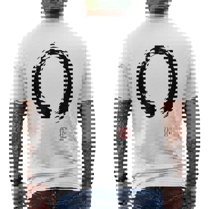 Zen Calligraphy Buddhist Enso Circle メンズTシャツ バックプリント
