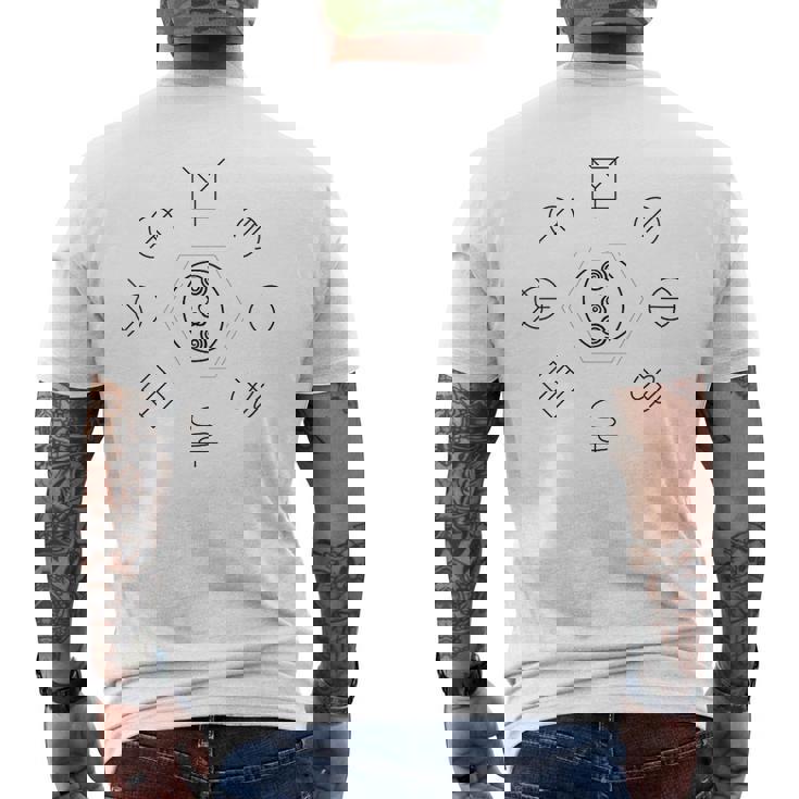 「まんなか／とほかみえみため」 あうわ 黒文字 ホツマ ヲシテ とほかみえひため 言霊 かっこいい 地味めバックプリント メンズTシャツ バックプリント