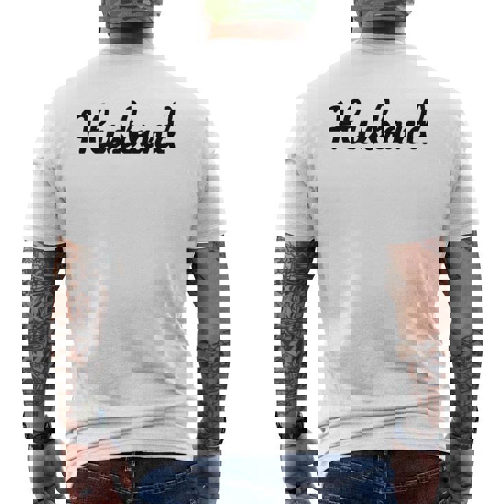 メンズ 【Husband】旦那 夫 シンプル おしゃれ 英語 英文字 夫婦お揃い 結婚祝い カップル ペアルック おもしろ ペア メンズTシャツ バックプリント