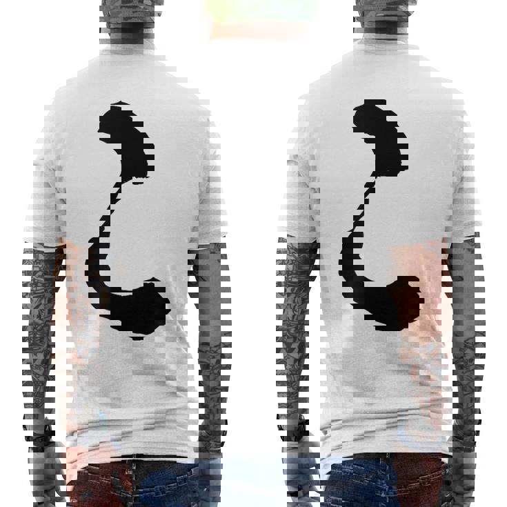 【こ】ひらがな 一文字 可愛い 日本語 面白い おもしろ ネタ 筆文字 平仮名 五十音 文字 かっこいい ウケ狙い 毛筆 メンズTシャツ バックプリント