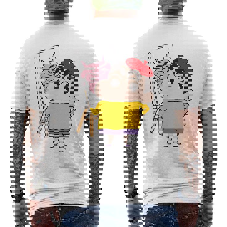 【まんが】クレヨンしんちゃん お絵描きしんちゃん メンズTシャツ バックプリント