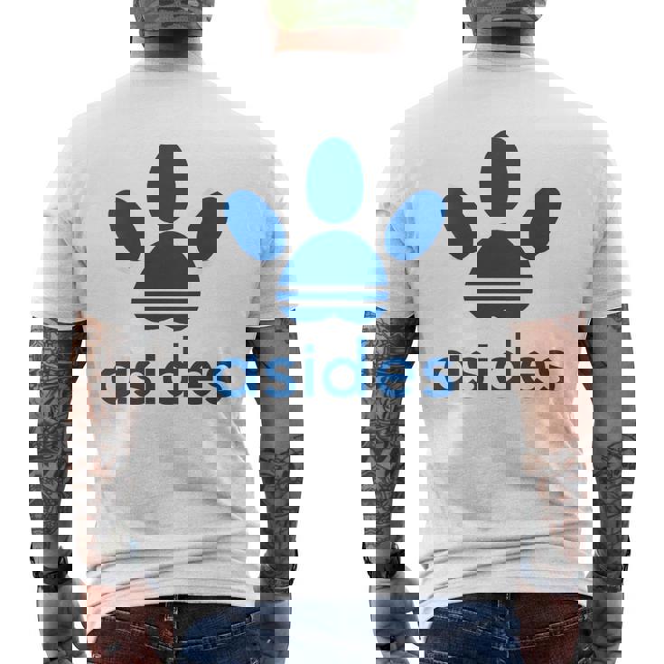 【バックプリント・背中側】Asides アシデス 足です。肉球です。【変なtシャツ屋】スポーツ ブランド パロディ 面白 メンズTシャツ バックプリント