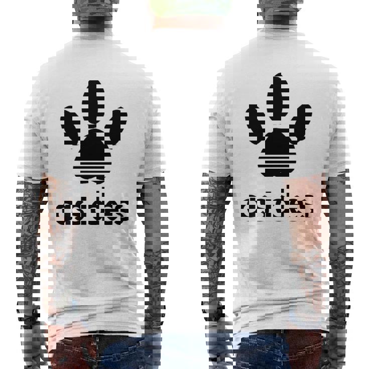 【バックプリント・背中側】Asides アシデス 足です。肉球です。【変なtシャツ屋】スポーツ ブランド パロディ 面白 長袖tシャツ メンズTシャツ バックプリント