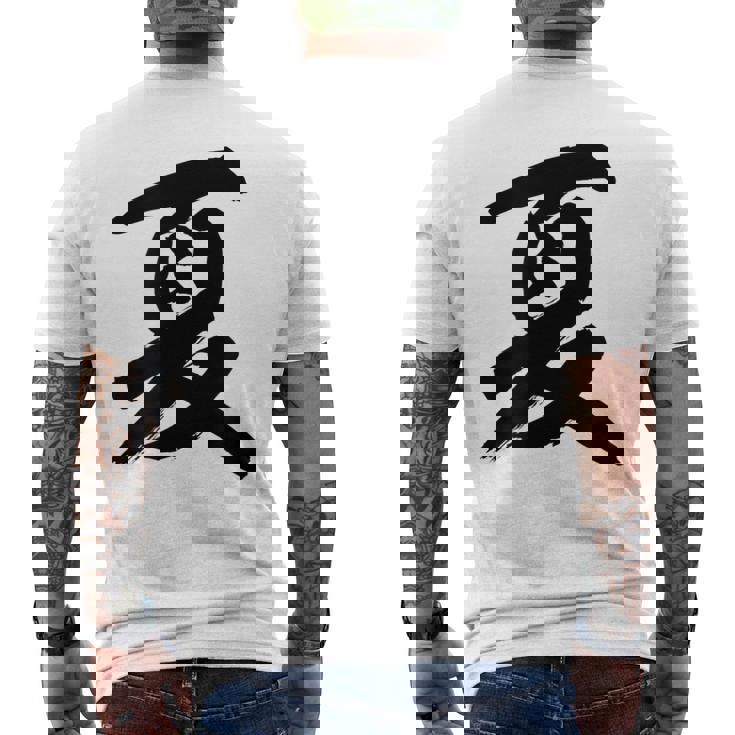 【夏】一文字 漢字 日本語 毛筆 書道 筆文字 言葉 和柄 日本 かっこいい お土産 海外 おもしろ 面白い 文字入り メンズTシャツ バックプリント