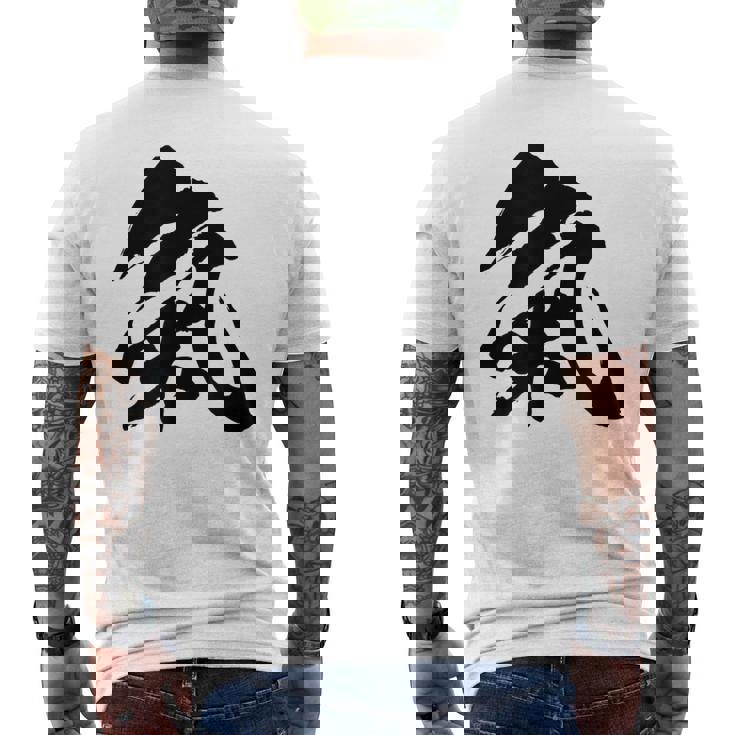 【氣】一文字 漢字 日本語 毛筆 書道 筆文字 言葉 和柄 日本 かっこいい お土産 海外 おもしろ 面白い 文字入り メンズTシャツ バックプリント