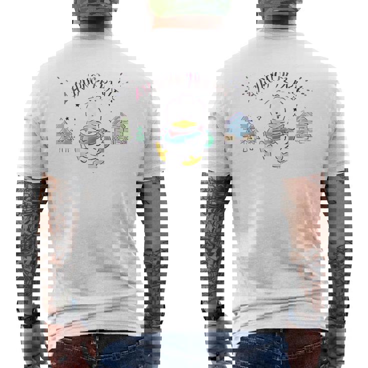 あひるのペックル キャンプ メンズTシャツ バックプリント