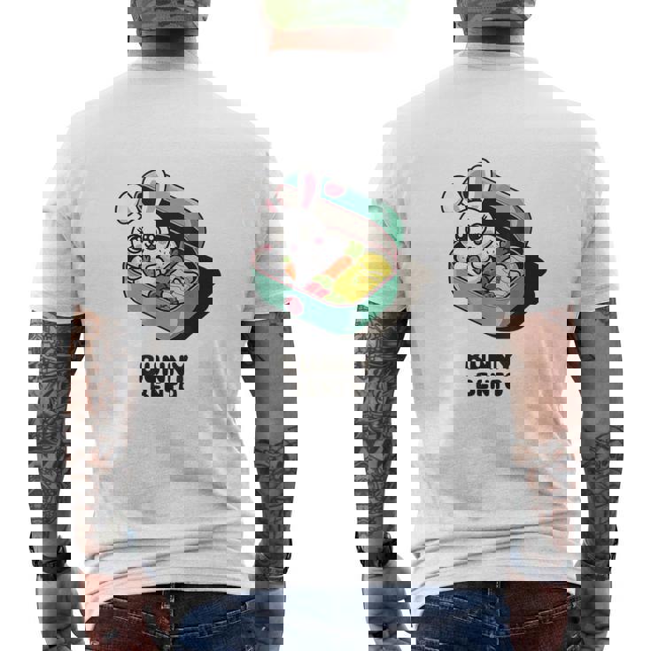 うさぎ弁当 かわいいウサギの和風弁当 ダジャレ メンズTシャツ バックプリント