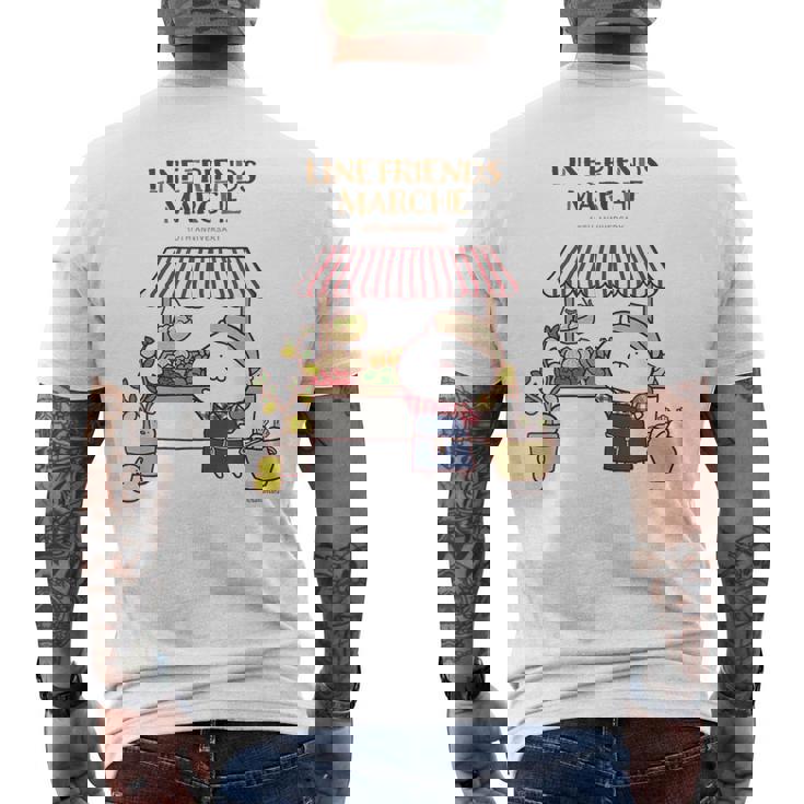 うさまる ベジまるシェ ロゴ付 メンズTシャツ バックプリント