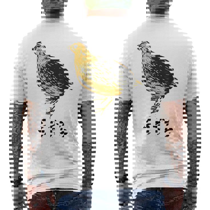 うずら 面白いtシャツ かわいい 鳥 筆文字 メンズ おもしろ 面白い 服 オリジナル グッズ 文字tシャツ ネタ メンズTシャツ バックプリント