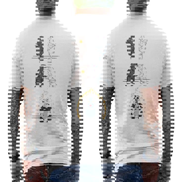 おもしろパンダ パンダ フュージョン ギフト シャツ かわいい シロクマ メンズTシャツ バックプリント