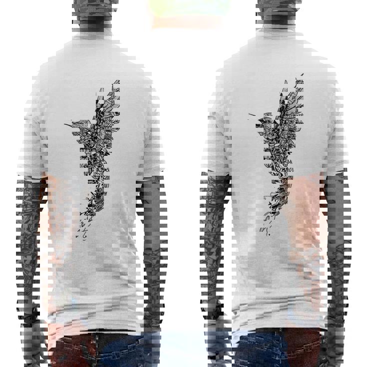 かわいいマンダラ ハチドリ レディース メンズ シャツ メンズTシャツ バックプリント