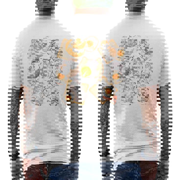 かわいい猫のパンおかしな猫と卵好き。 メンズTシャツ バックプリント