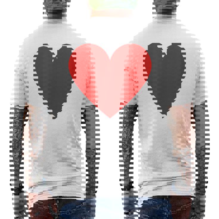 かわいい赤ミニマリスト ハート メンズTシャツ バックプリント