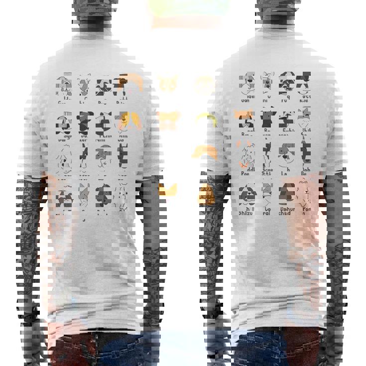 かわいい面白い犬種 メンズTシャツ バックプリント