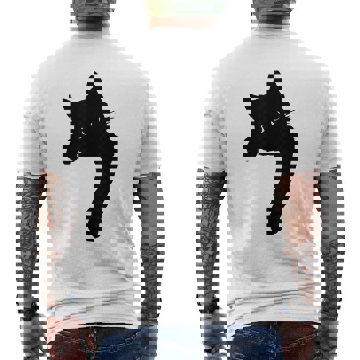 かわいい黒猫tシャツ ユニセックス メンズTシャツ バックプリント