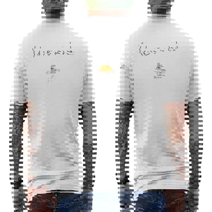 ぐでたま Nevermind ライトカラー メンズTシャツ バックプリント