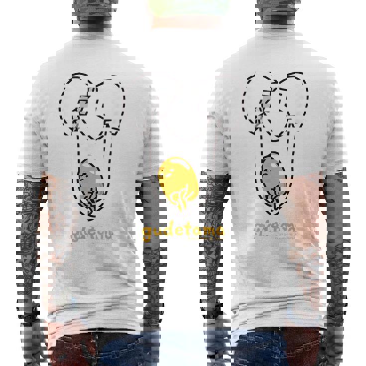 ぐでたま たまごわり メンズTシャツ バックプリント