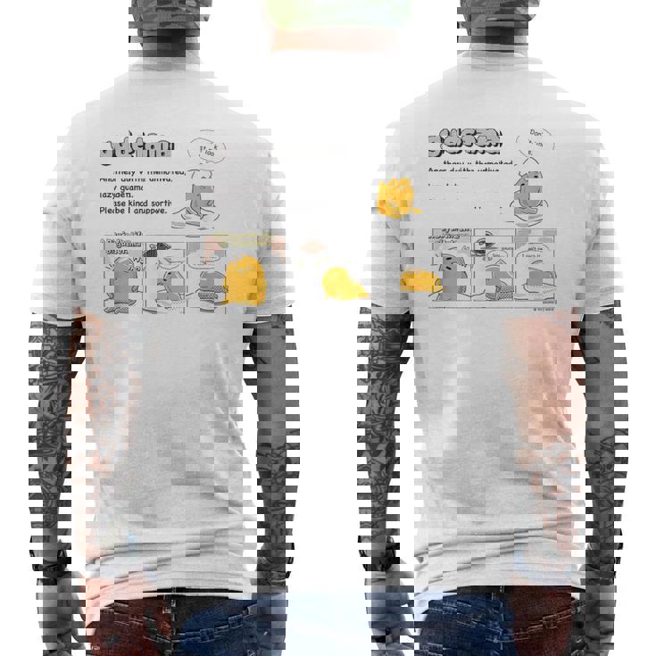 ぐでたま コミック ライトカラー メンズTシャツ バックプリント