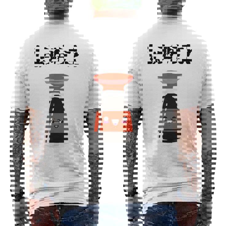 しょうゆうこと ネタ ダジャレ おやじギャグ 醤油 ギャグ ダジャレ好き ツッコミ 鉄板ネタ おもしろ メンズTシャツ バックプリント